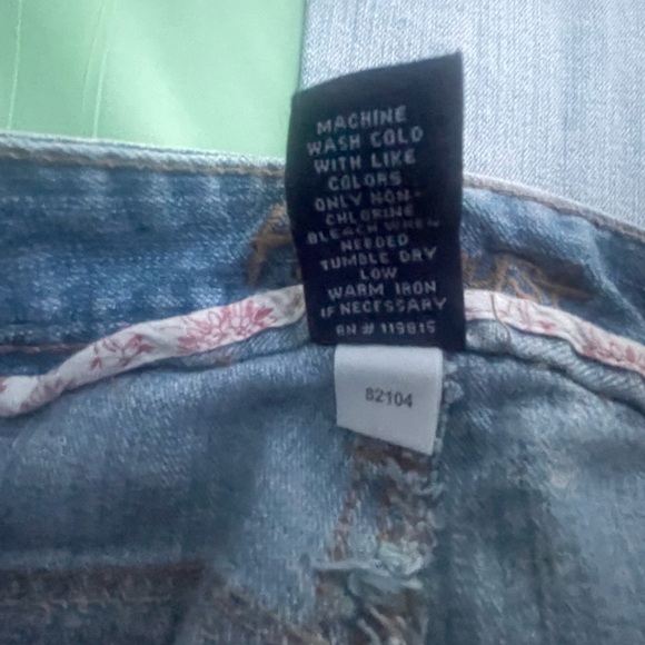 Amethyst low rise Jeans Faded Blue Flare Jeans size 0 juniors flap pockets - Picture 12 of 12